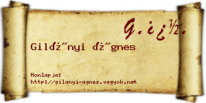 Gilányi Ágnes névjegykártya